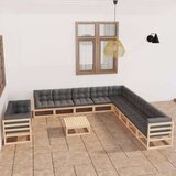  Sedežna garnitura 12-delna z blazinami trdna borovina | Shoptok.si