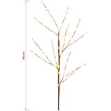  LED bakrena ukrasna božićna grana 3 kom. Smeđa 62 cm Čelik | shoptok.hr