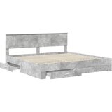  Krevetna konstrukcija s ladicama Betonska siva 200 x 200 cm | Eponuda.com