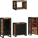 vidaXL Set namještaja za kupaonicu 4 pcs Čvrsto reciklirano drvo | shoptok.hr