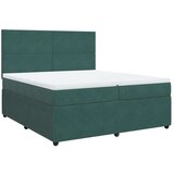vidaXL Krevet s oprugama i madracem tamnozeleni 200x200 cm baršunasti | shoptok.hr