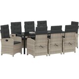  Vrtni set za objed 9 kom. Svijetlo siva poliratan | shoptok.hr