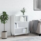 Ormarić s policama sjajni bijeli 69,5 x 32,5 x 90 cm drveni | shoptok.hr