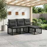  Set vanjskih sofa 4 pcs Crna i tamno siva Poliester | Eponuda.ba