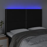  LED uzglavlje crno 144x5x118/128 cm od tkanine | shoptok.hr