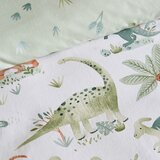 Catherine Lansfield Krem flanelska dječja plahta s gumom za krevet za jednu osobu 90x190 cm Brushed Sleepy Saurus Dino &amp;ndash; Slike