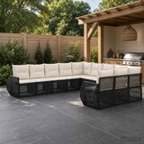  Sjedeća garnitura za vrt 11 kom. Crna i krem-bijela poliratan 70 x 62 x 70 cm | shoptok.hr