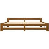  Posteljni okvir medeno rjav iz trdne borovine 200x200 cm, (20648593) | Shoptok.si
