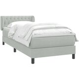 Box spring postelja z vzmetnico svetlo siva 80x220 cm žamet, (21793085) | Shoptok.si