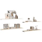  Plutajuće zidne police 4 kom hrast i bijele 120x23,5x3,8 cm MDF | Eponuda.ba