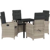 vidaXL 5-delni set vrtnarske jedilne garniture z blazinami svetlo siva poli ratan, (22086731) | Shoptok.si