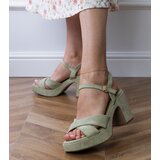D/CEO Green eco-suede block heel sandals Dures | ePonuda.com