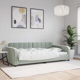 vidaXL Raztegljiva postelja svetlo siva 100x200 cm žamet Cene