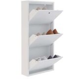 Hanah home Ormar za cipele Locking 3 Piece Metal White | ePonuda.com