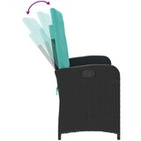  Vrtni naslonjač s jastucima crni od poliratana - Crna 105 x 59 x 93 cm 1 1 | shoptok.hr