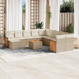 Maison Chic Seti vrtnega pohištva - Vrtna garnitura - Vrtni pohištvo set 12-delna z blazinami bež poli ratan, (21811057) | Shoptok.si