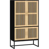Maison Chic Visoka omara - Komoda - Predalnik črna 70x35x125 cm inženirski les, (21720095) Cene