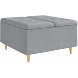 Otoman za pohranu Svijetlo siva 80 x 80 x 45 cm tkanina | shoptok.hr