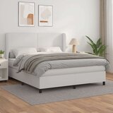  Box spring postelja z vzmetnico bel 160x200 cm umetno usnje, (20898581) Cene