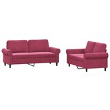 Maison Chic Sedežna garnitura - kavč 2-delna z blazinami vinsko rdeč žamet, (21729296) | Shoptok.si