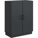  Strani šal Črna 66 x 34,5 x 87 cm Inženirski les, (5000217374) | Shoptok.si