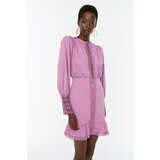 Trendyol Lilac Accessory Detailed Poplin Dress Cene