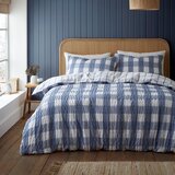 Catherine Lansfield Plava flanelska posteljina za krevet za jednu osobu 135x200 cm Gingham Check – | shoptok.hr