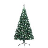  Umjetna osvijetljena polovica božićnog drvca zelena 180 cm | shoptok.hr