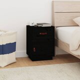 vidaXL noćni ormarić crni 40 x 34 x 55 cm od masivne borovine Cijene