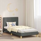  Otroški posteljni okvir z vznožjem Temno siva 80 x 200 cm blago, (5000104693) | Shoptok.si