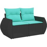  Set sofe 6 kom. Crna i Plava Poli Rattan i čelik | shoptok.hr