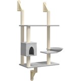  Zidna penjalica za mačke sa stupom za grebanje siva 153 cm | shoptok.hr