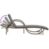  Ležaljka za sunčanje s jastukom bež 60x199x42 cm poliratan | Eponuda.com