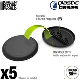 Green Stuff World Plastic Round Base with Lips 50mm (Pack x5) | Plastična Postolja 50mm | Eponuda.com