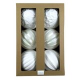 Novogodisnji ukras kugla 12cm bela 6pcs jc23sp-477 ( 42/71603 )