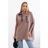 Kesi Oversize sweatshirt with mocha asymmetrical sides | shoptok.hr