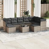 vidaXL 10-dijelni set vrtnih sofa od poliratana s jastucima sivi Cijene