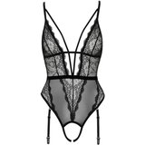 Cottelli otvoreni, remenasti body sa podvezicama (crni) - L | shoptok.hr
