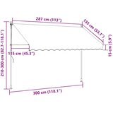 Tenda na ručno uvlačenje s LED svjetlom 300 cm narančasto-smeđa | shoptok.hr