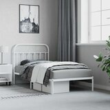  Metalni okvir za krevet s uzglavljem bijeli 100x190 cm | shoptok.hr