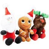 Duvo igračka za pse xmas pliš cuddle trio, deda mraz Cene