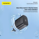 Foneng STENSKI POLNILEC GAN ADAPTER ZA TELEFON PAMETNI TELEFON USB-C PD 2, (5000337818) | Shoptok.si