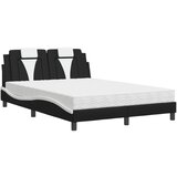  The Living Store Postelja z vzmetnico črna in bela 140x190 cm umetno usnje - Postelja, (21497425) | Shoptok.si