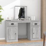 vidaXL Toaletni stolić s ogledalom boja sivog hrasta 130x50x132 5 cm Cijene