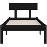  Okvir za krevet od masivnog drva crni 75 x 190 cm mali | shoptok.hr