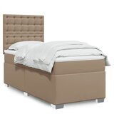 vidaXL Krevet s oprugama i madrac cappuccino 100x200cm od umjetne kože | shoptok.hr
