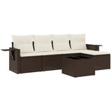  6-dijelni set vrtnih sofa od poliratana s jastucima smeđi | shoptok.hr