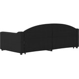  Dnevni krevet na razvlačenje crni 90 x 190 cm od tkanine | shoptok.hr