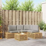  Set vanjskih sofa s jastukom 5 Komad Bijela i svjetlosiva | shoptok.hr