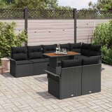  Vrtna sedežna garnitura s shranjevanjem 9 pcs Črna Poly ratan, (5000153320) | Shoptok.si